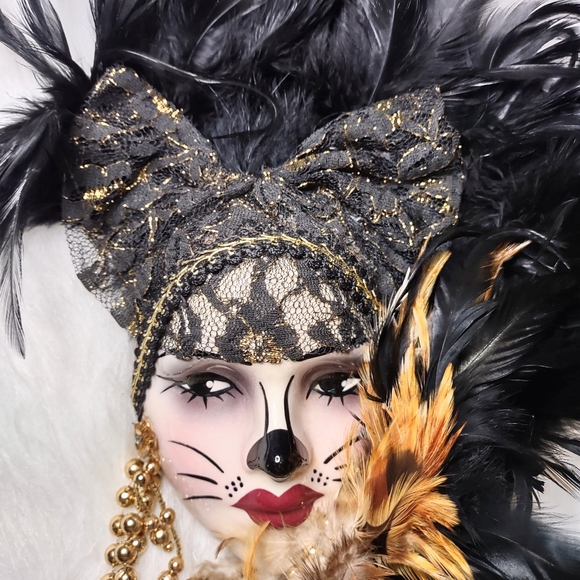 Vintage Unique Creations Cat Face Wall Hanging Decor Art Collectible - Picture 2 of 8